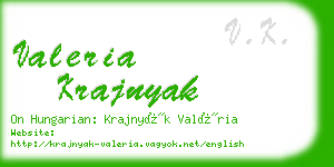 valeria krajnyak business card